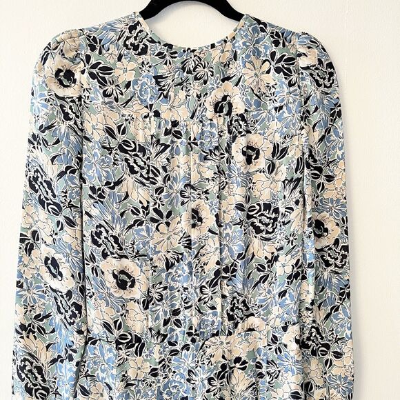 Veronica Beard Riggins Floral Silk Button Front Shift Dress- Size 0 (XS) - Picture 4 of 13